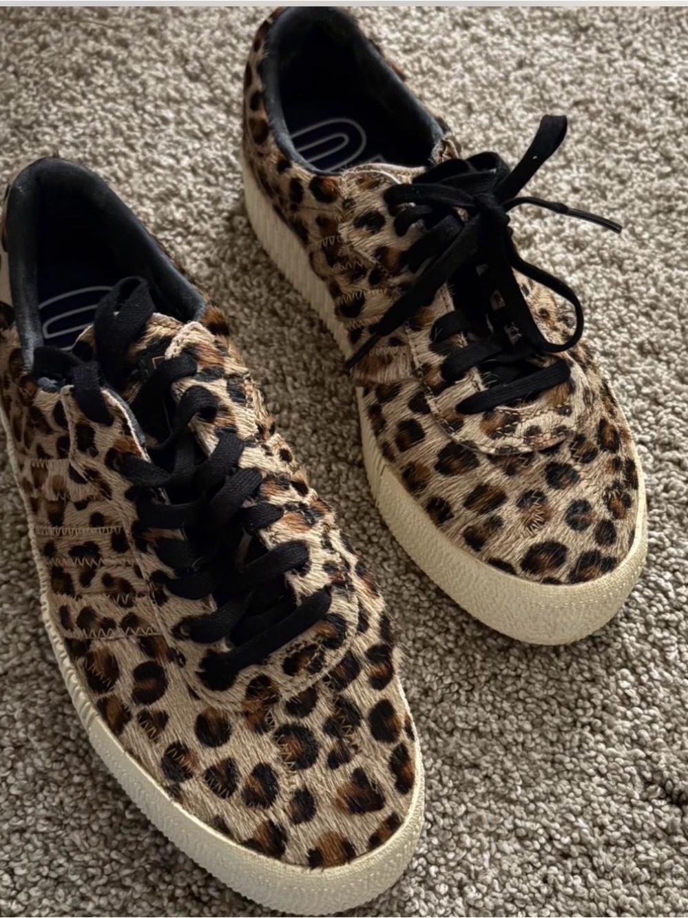 adidas Leopard Print Platform Sneakers - Black/Tan